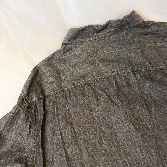 American Rag Men’s Snap Button Shirt - Large Nearly Black Charcoal - Picture 8 of 9